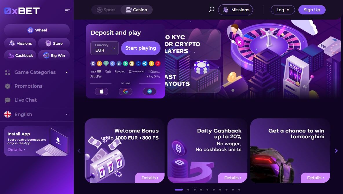 0x.bet screenshot