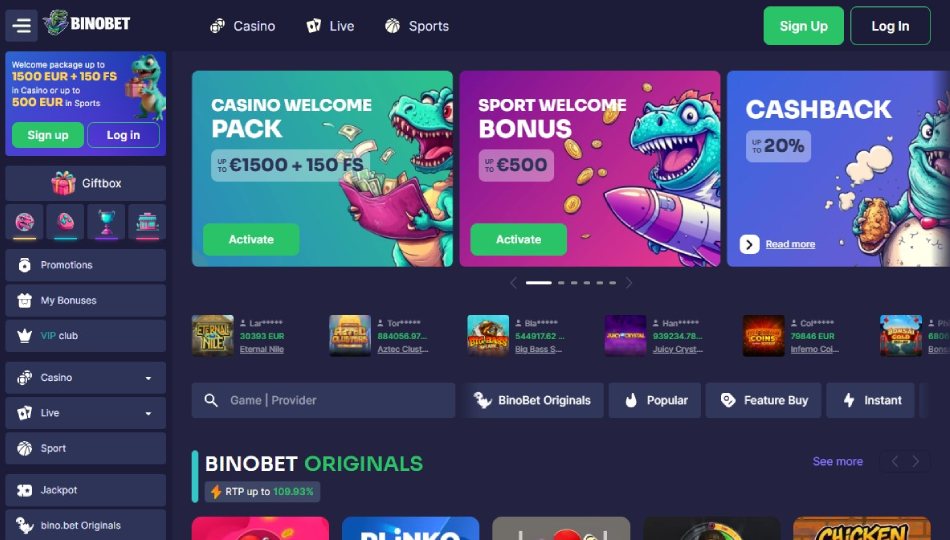 Binobet screenshot